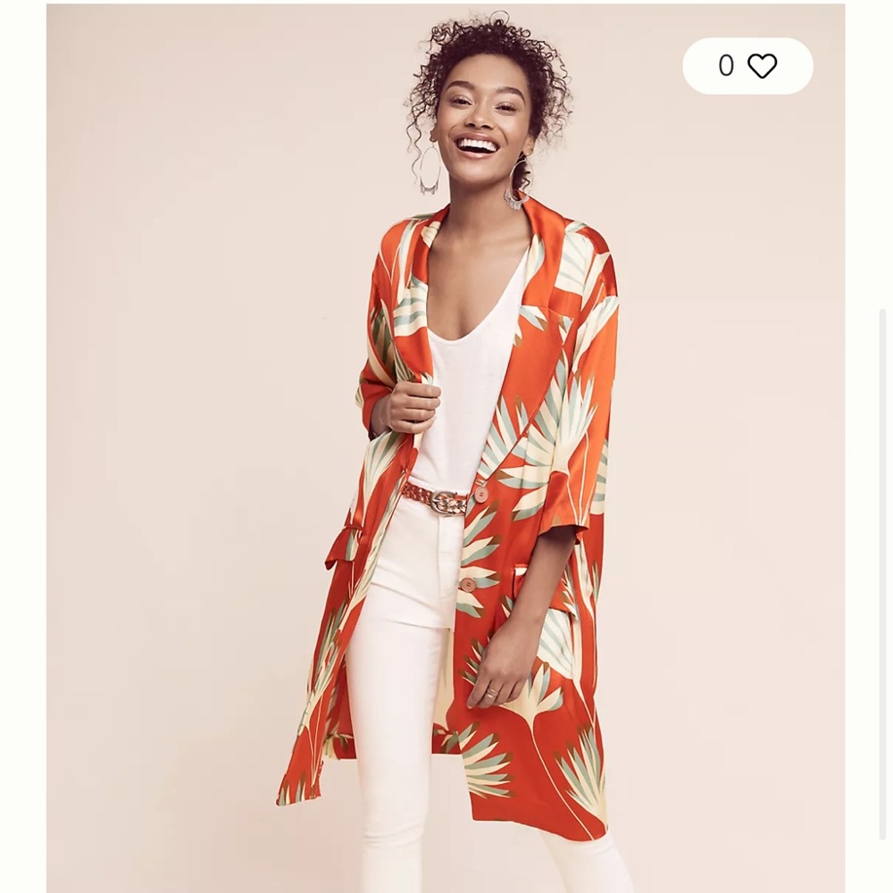 Anthropologie Siyu Palm Printed Jacket